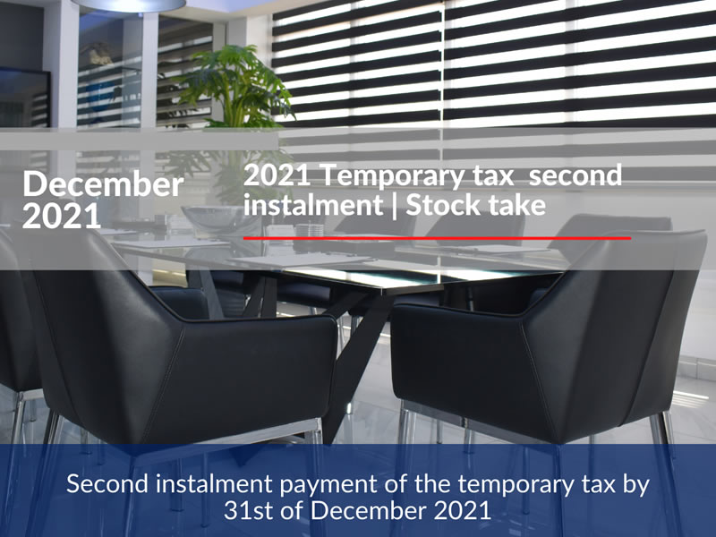 2021 Temporary tax second instalment | Stock take