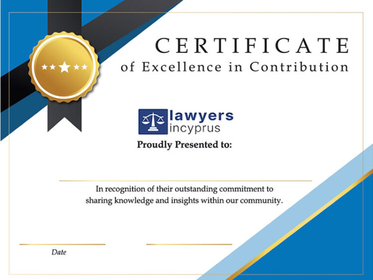 Certificate of Excellence in Contribution